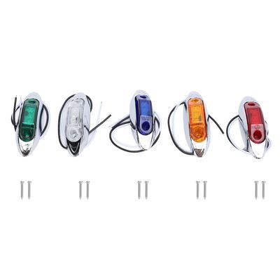 5 Pcs LED Side Marker Light Red Yellow White Blue Green High Bright LED Indicator Light for Yacht