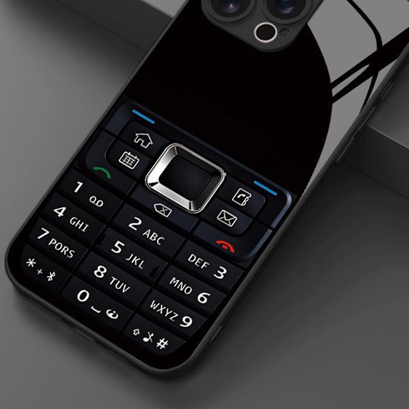 Retro Phone Button Pattern Tempered Glass Phone Case For Samsung Galaxy S26 S25 S24 S23 Ultra Plus FE Shockproof Cover