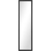 Full-Length Door Mirror 13.5 X 49.5", Black Finish, Rectangle Wall & Door Mount, Contemporary PS Plastic Frame, Mirror Full Length, Body Mirror, Full