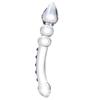 Double Ended Crystal White Pyrex Glass Dildo Artificial Penis Granule Spiral G Spot Massager Adult Game Sex Toys for Woman Gay