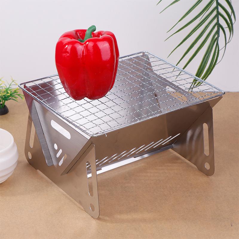 Churrasqueira dobrável multifuncional portátil, grelha para churrasco, aquecimento, fogões, camping, forno, aço inoxidável, fogão a lenha