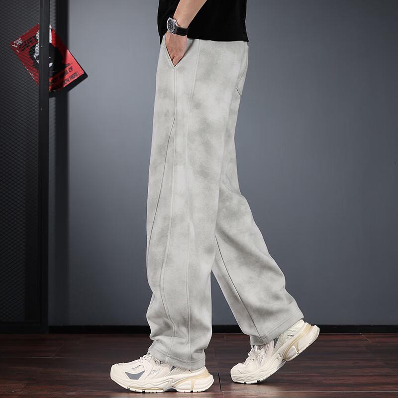Jie Leinor Men's Retro Loose Straight-Leg Sweatpants