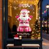 Christmas Pink Elderly Shopping Mall Window Glass Doors Atmosphere Decoration Window Static Stickers