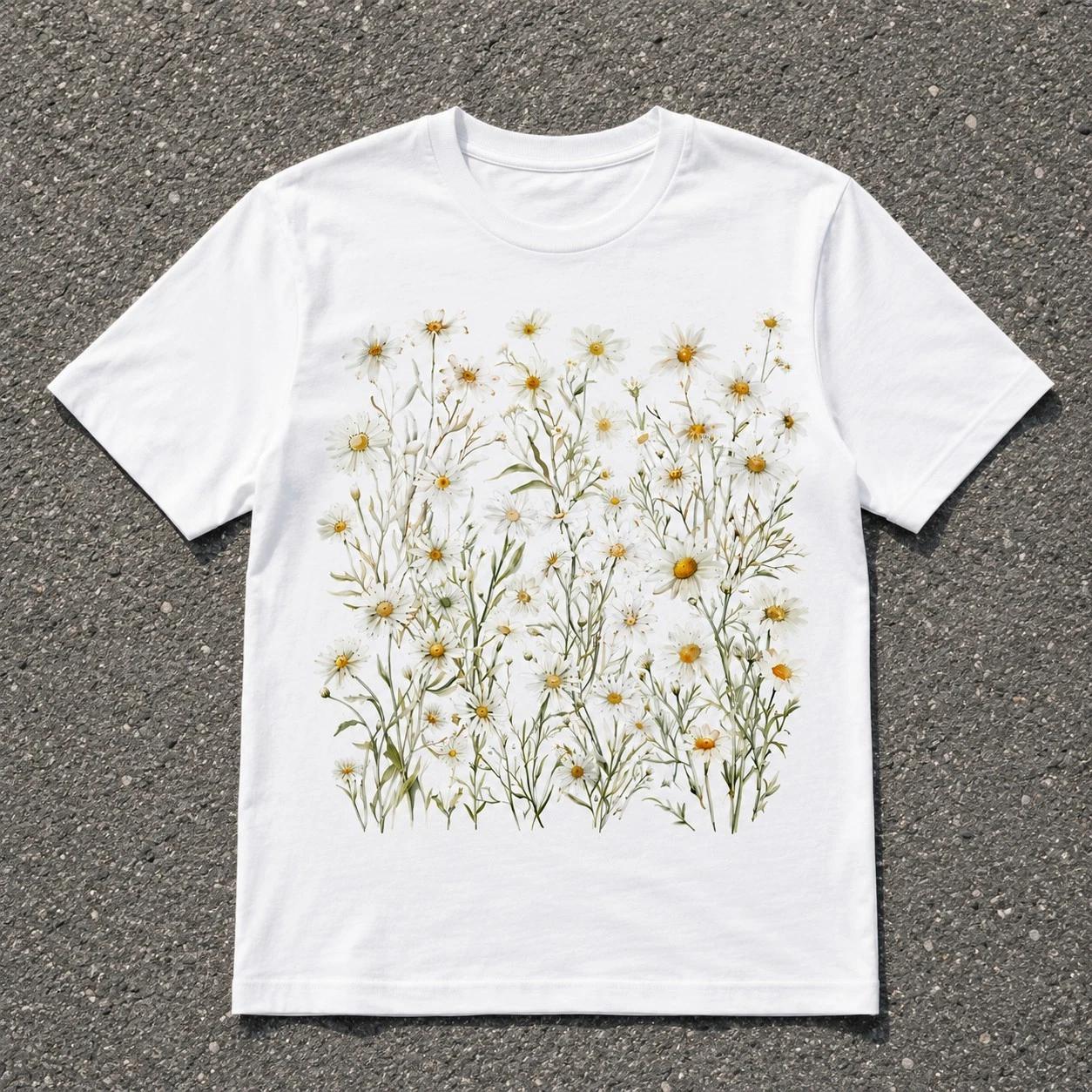 Wildflower TShirt Botanical Daisy Graphic Tee Cottagecore Aesthetic Flower Shirt S