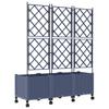 Planters with Trellis and Wheels 3 Pieces Gray PP
