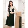 Women's Elegant Long-Sleeve A-Line Midi Dress