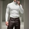 Men Mockneck Long Sleeve Fitted Casual Undershirts Tops T-shirts