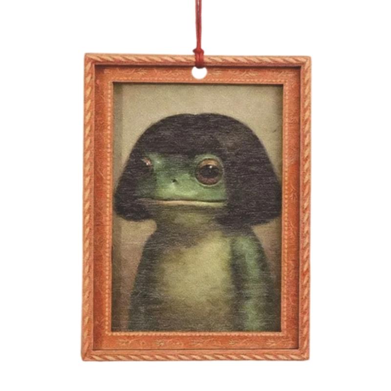 

Traditional Style Wooden Car Hanging Ornament Fun Little Trinkets With Printed Art For Auto Interior And House Styling 1
