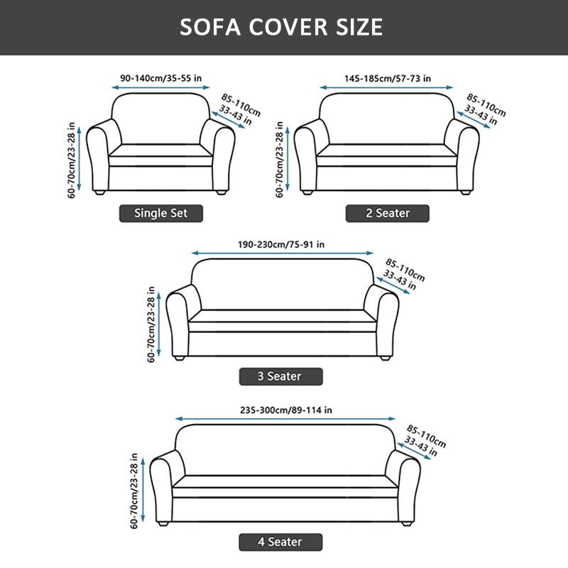 1Pc Printed Sofa Slipcover Non-Slip Elastic Sofa Cover With Skirt Furniture Protector For Bedroom Office Living Room Home Decor