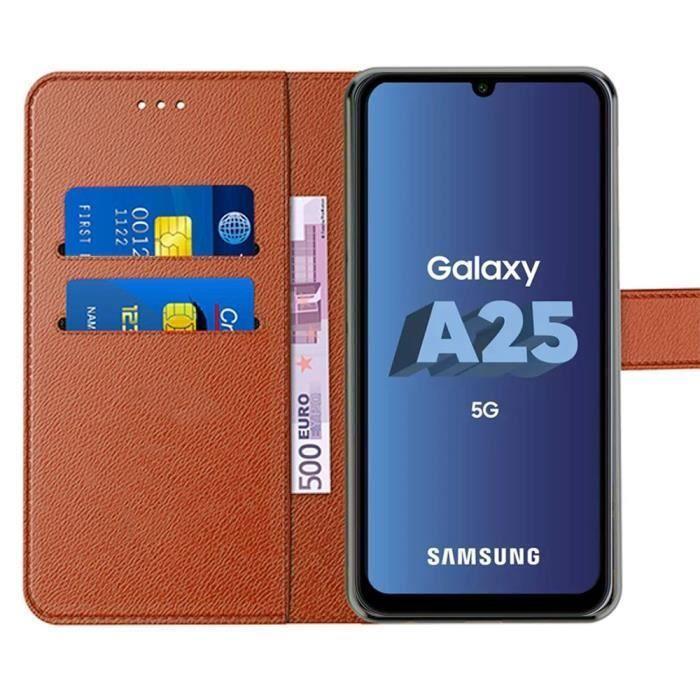 Coque de protection - Samsung - Galaxy A25 5G - Cuir PU - Antichoc - Support réglable