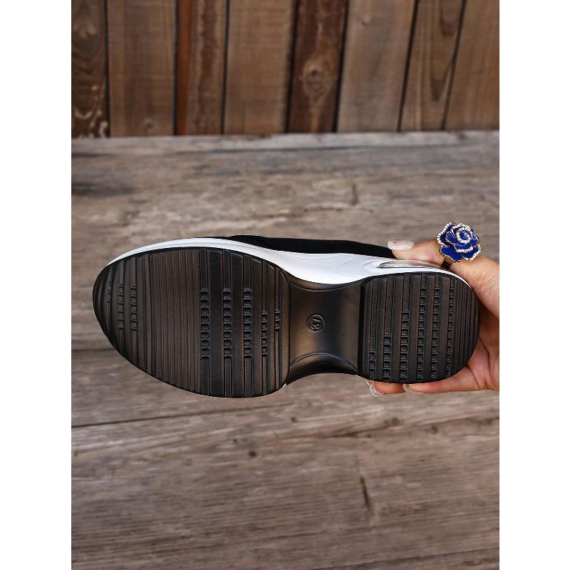 Alphabet Plus Size Wedge Sneakers 2025 Fall New Velcro Platform Casual Shoes