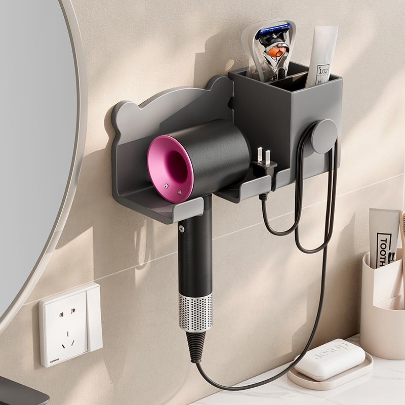 

Стойка для фена Держатель для фена для ванной комнаты Многофункциональный утолщенный настенный держатель для фена Держатель для фена