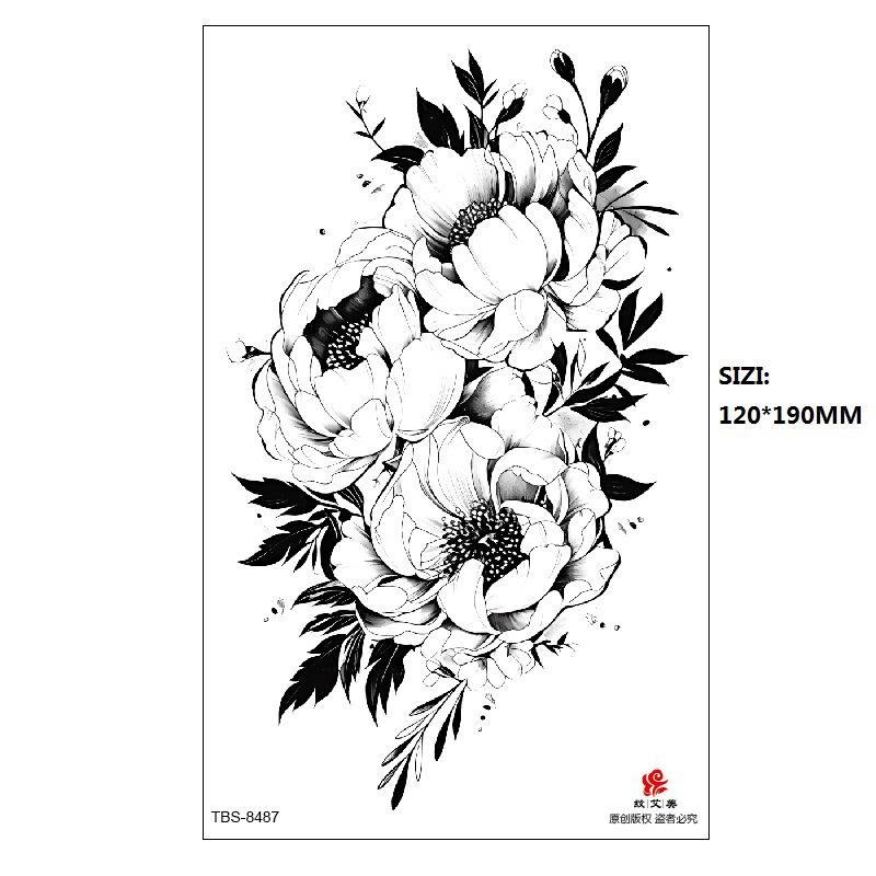 Black Butterfly Owl Sunflower Set Water Transfer Simulation Temporary Tattoo Sticker