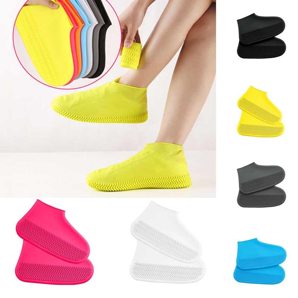Waterproof Shoe Covers Non-Slip Rubber Overshoes For Rainy Days Reusable Boot Protectors M/L Wet Weather Accessories