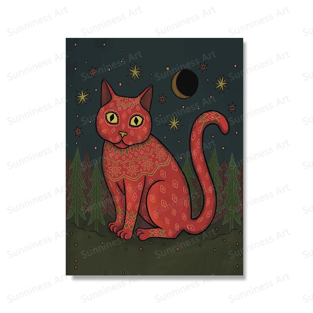 

Винтажный Забавный постер «Святая мать кошек» с абстрактным животным, художественный принт, холст, картина, ведьма, настенная картина для гостиной, домашний декор 21x30cm No Framed темно-синий