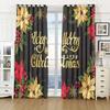 European Style Santa Claus Snowman Christmas Curtains for Living Room Bedroom Aesthetic Decoration Snowflake Window Drapes