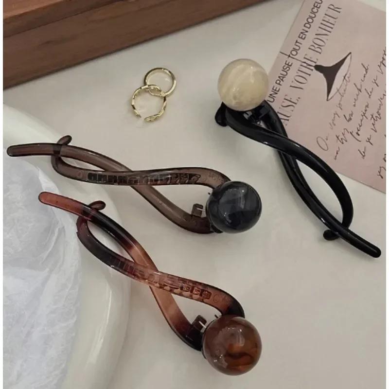 Elegant Hair Clips for Women Korean Back Hairpins for Girls Hair Accessories Vintage Barrettes Ponytail Clip Lady Headdress