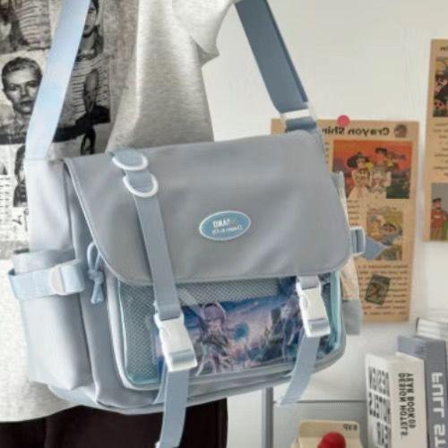 Japanese High-value Lightweight Crossbody Y2k Ulzzang Ita Bag Preppy Style Large Capacity Messenger Bag 10cm Doll Bag