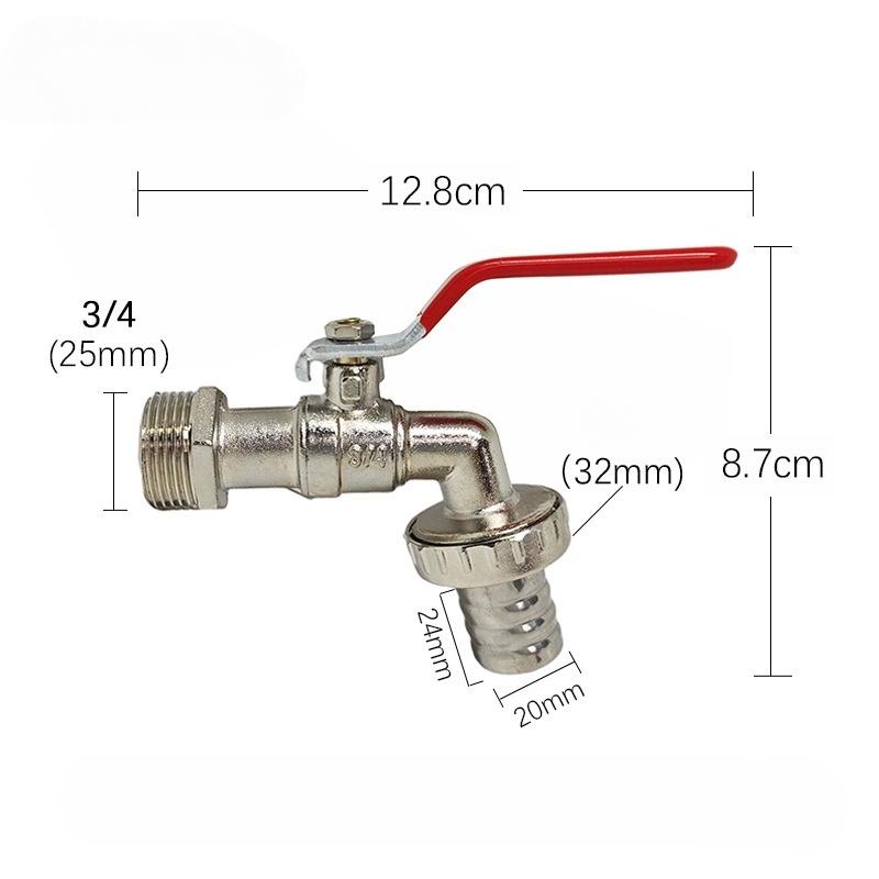 New 1Pcs Garden Watering Garden Irrigation Accessory 1/2x3/4 Lever Water Tap Zinc Alloy With Red Handle Faucet Adapter Hose Plug