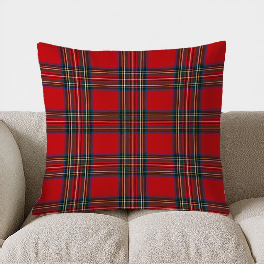 Home Decor Red Plaid Pattern Throw Pillow For Home Pattern Cushion Cover Suitable For Sofa Bedroom Car Pillow Cover