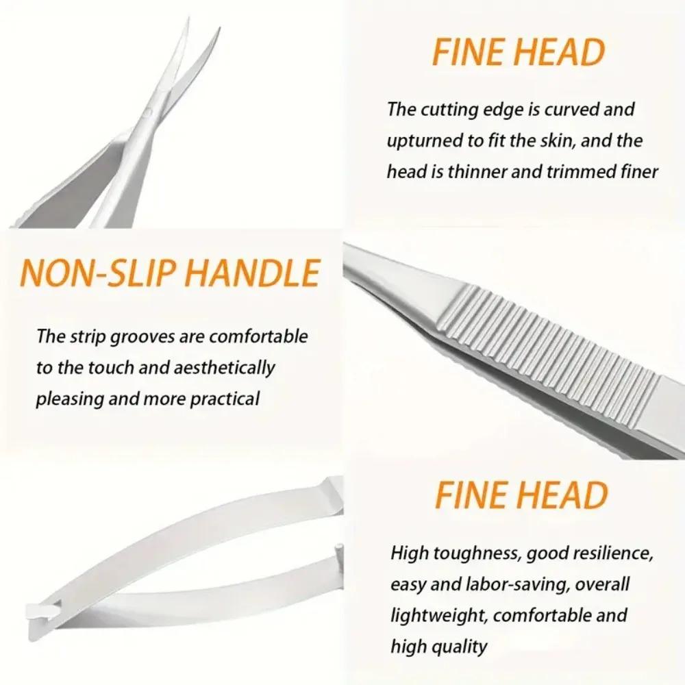 1PCS Russian Dovetail Scissors Beauty Nail Nail Removal Dead Skin Nail Barbs Curved StainlessSteel Spring Dead Skin Scissors