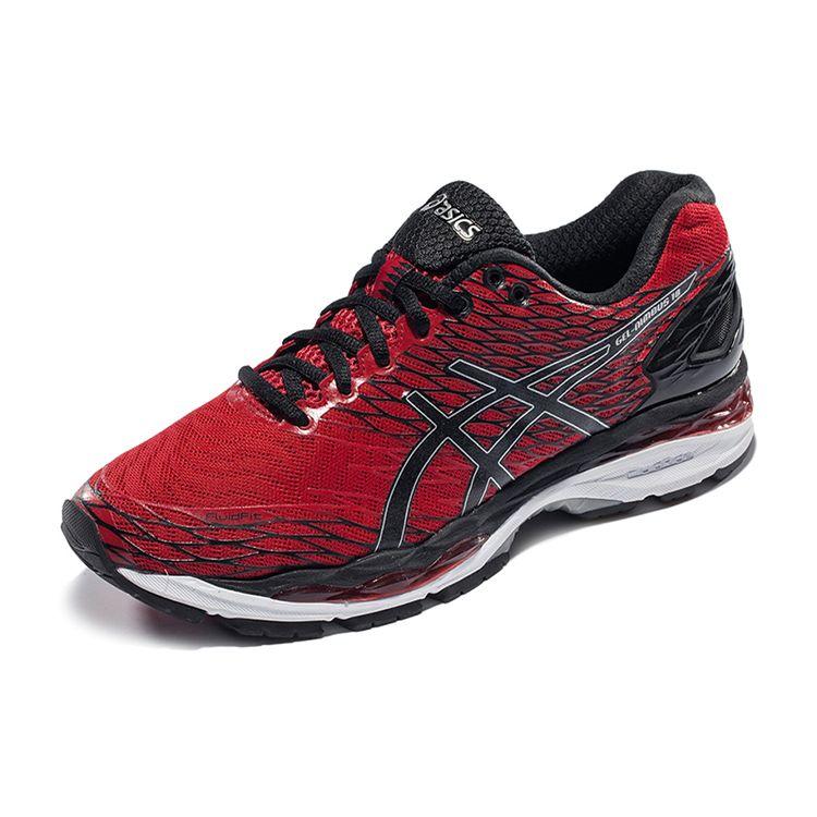 Asics Gel-Nimbus 18 Stoff Bequem Langlebig Niedrig geschnitten Laufschuhe Herren sneaker Rot Schwarz T601N-2390