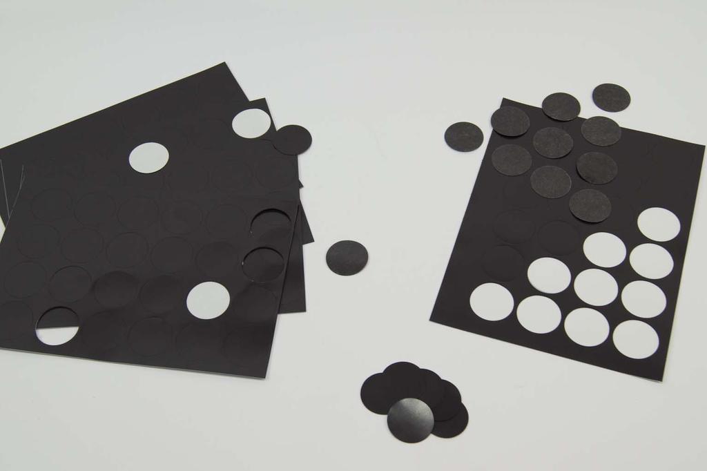 Magnetic stickers round sheet 40 mm 30 pcs foil thickness 1.0 mm