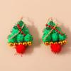 Handmade European-American Christmas Tree & Hat Dangle Earrings