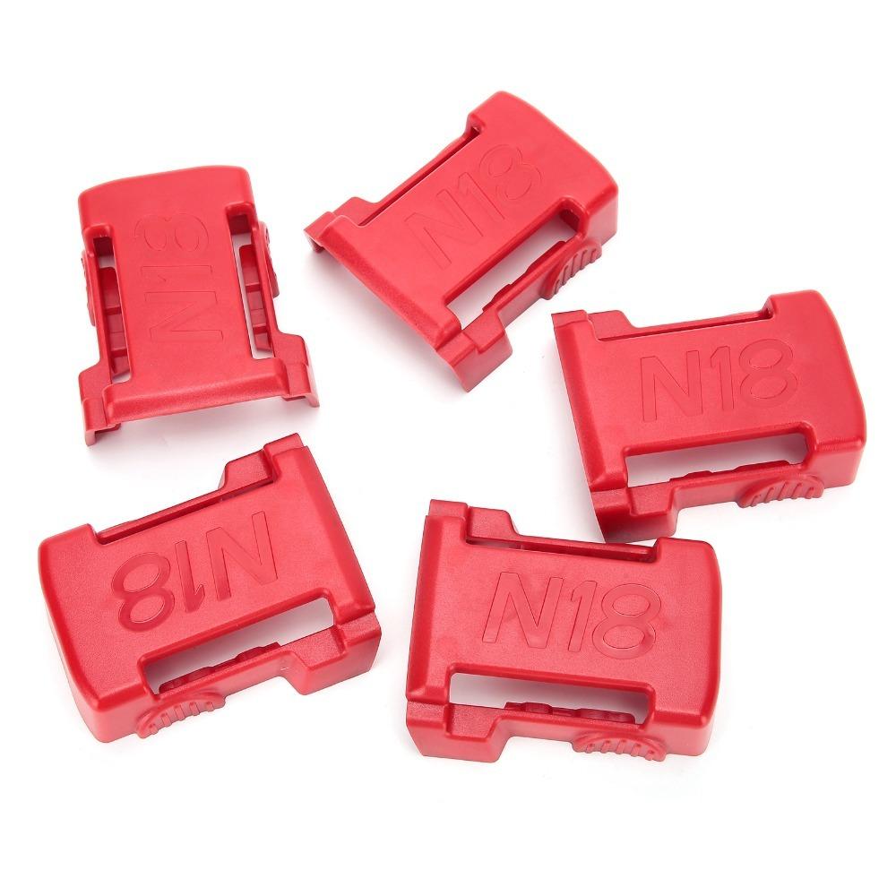 5PCS Snap-in Battery Design Battery Buckle Holder Release Button Battery Mount for Milwaukee M18 Series Lithium Battery