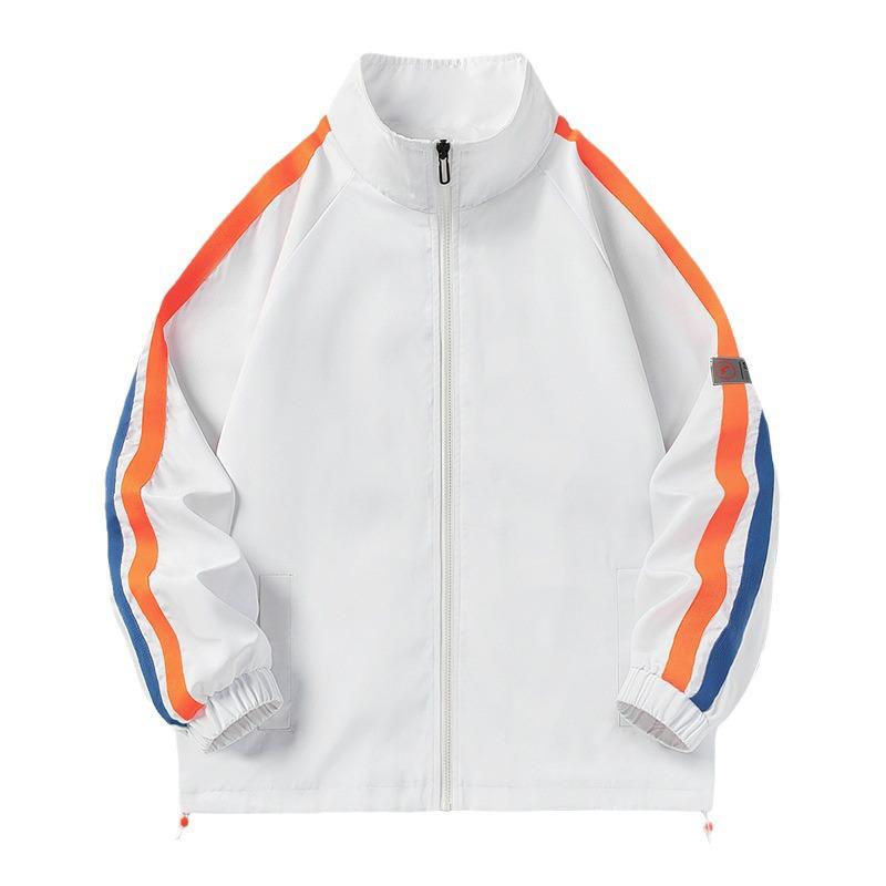 Men's Trendy Spring Baseball Jacket - Casual Outerwear with Long Sleeves and Printed Logo
