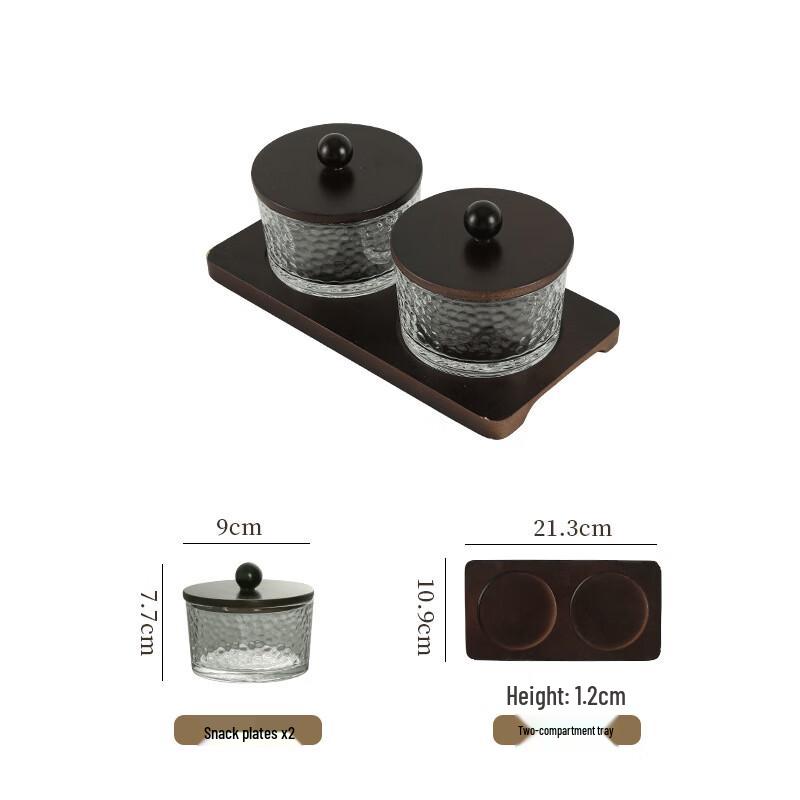 Japanese Style Divided Glass Serving Platter Set