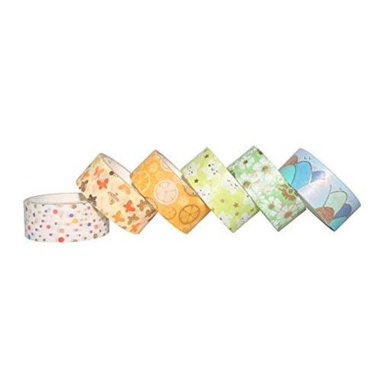 YUBBAEX Spring Fragrance Cute Masking Tape Gold Foil 15mm Width Set 12 Rolls Thin Suitable Gift Wrapping DIY Crafts Notebook Decoration (Spring Rolls)