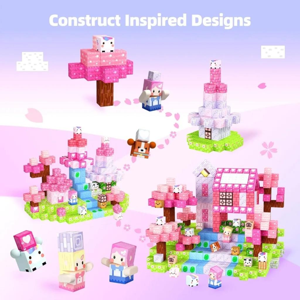 Magnetic Building Blocks Mine World Magnet Princess Castle Blossom Cave Plant Zombies Cubes Set Brick Cube Toys Children Gifts