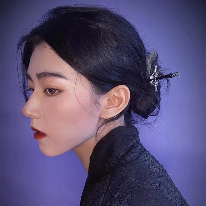 2025 Punk Metal Sword Hairpin Chinese Simple Hair Sticks Hairpins for Women DIY Hairstyle Design Tools Hair Accessories Jewelry