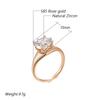 Luxury Shiny Big Natural Zircon Rings For Women Fashion  Rose Gold Color Bride Wedding Ring Daily Fine Jewelry