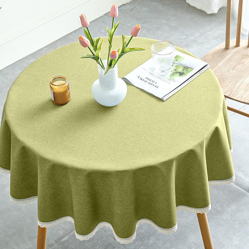 

Скатертина Водонепроникна та Маслостійка Не потребує прання Скандинавський Однотонний Змішаний Бавовняний та Льняний Круглий Настільник Тканина Круглий Стіл Письмовий Стіл Кавовий Столик Скатертина 120cmm