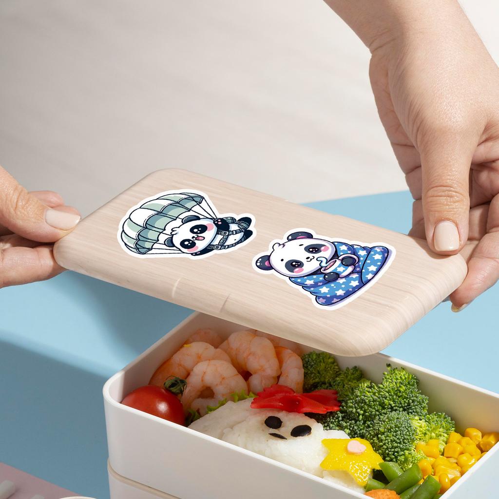 50 Panda Style Graffiti Stickers Ins Style Children's Cute Hand Account Stickers Water Cup Mobile Phone Waterproof Creative Stickers