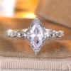 Luxury Crystal Marquise Stone Rings For Women Vintage Gold Silver Color Engagement Ring Bridal Wedding Jewelry Versatile Gifts