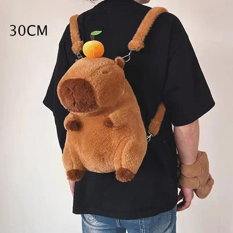 Non-Toxic Capybara Plush Backpack Kawaii Fashion Plushie Doll Fur Bag Children'S Bag Shoulder Bag Mini Knapsack Bags Gifts For Childrenfriend