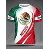 Neues Herren Mexiko Nationalfußballtrikot 3D-Druck Schnelltrocknendes Fußball-T-Shirt Sportliches Trainings-T-Shirt für Fans Spieltag Tägliches Tragen