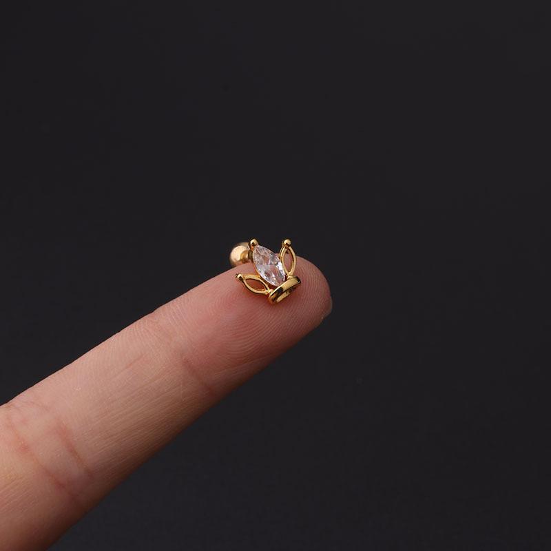 Puncture fashion Stud minimalist Twist Ball Stud lady Stainless Steel Earring