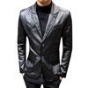 Men's Slim Fit Leather Suit Jacket - Autumn 2021 Casual Korean Style Lapel Design