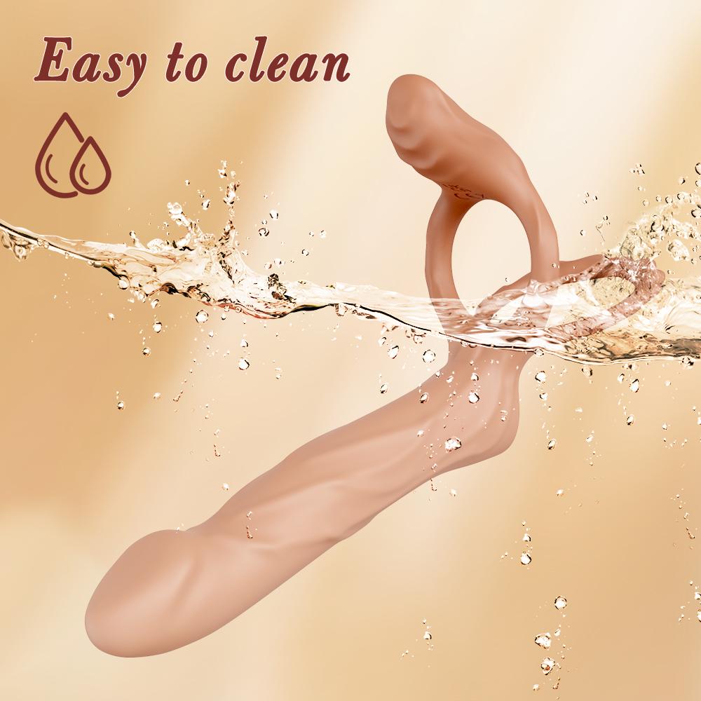 Vibrator Butt Plug with 10 Vibration Modes, Male Ring Sleeve with Remote Control, Stimulator for Men Couple Women Pleasure