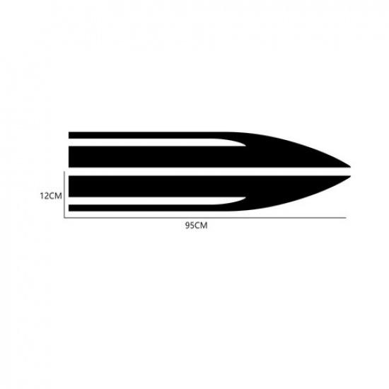 2Pcs Racing Long Stripe Stickers Car Bonnet Hood Cover Vinyl Decals Decoration