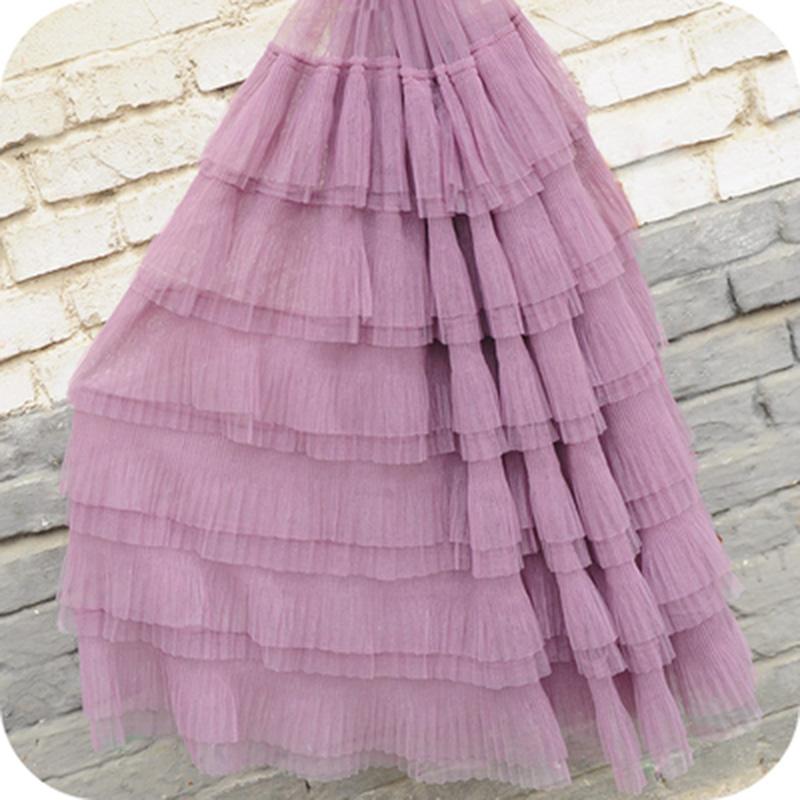 100*70cm Ruffled Tulle Lace Cake Skirt Pleated Mesh Lace Fabric Wedding Dress Fluffy Skirt Diy Sewing Lace Trim Fabric