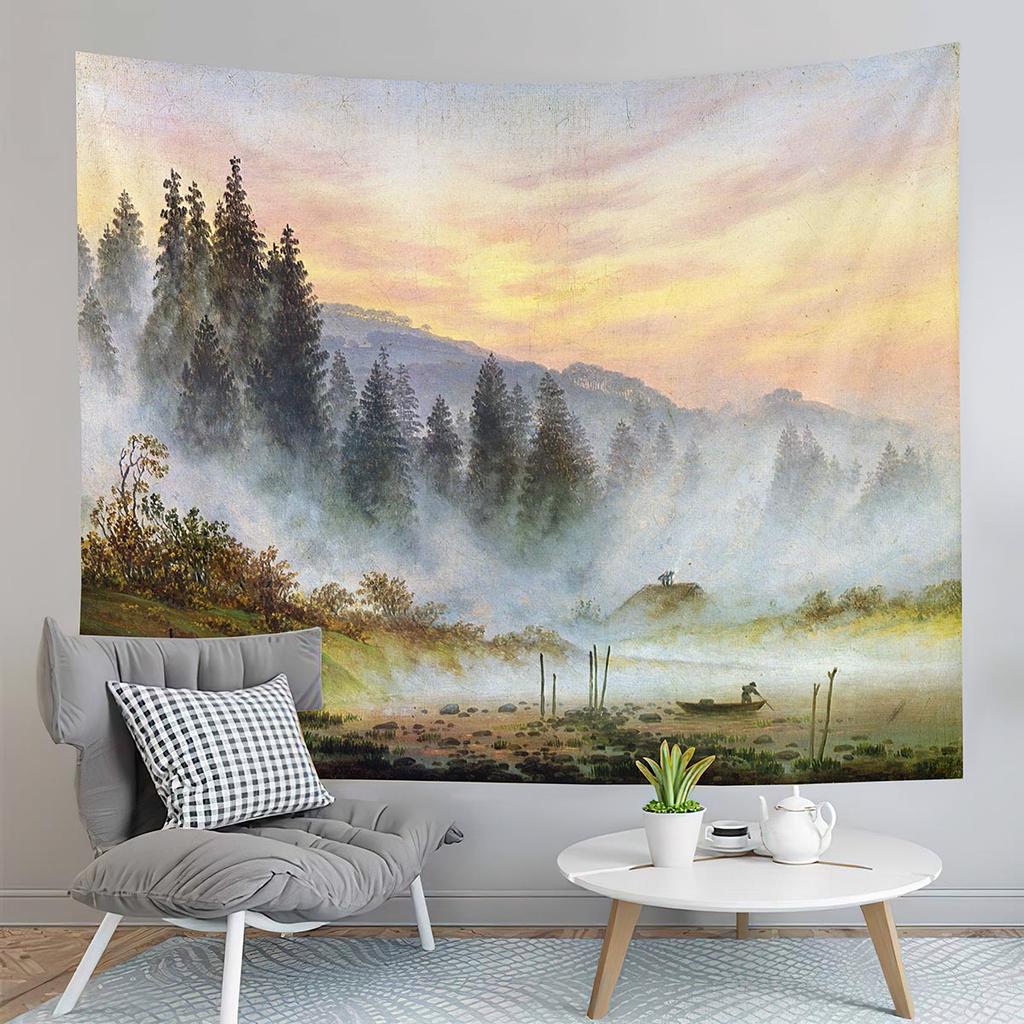 Painting Tapestry Rural Landscape Tapestry Trees Flowers Tapestry Creativity Art Tapestries Home Living Room Bedroom Dorm Decor