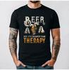 Fashion Men Retro Beer Graphic T Shirts Europe and America Trend Personality Vintage Printed Round Neck Cotton Short Sleeve Tees