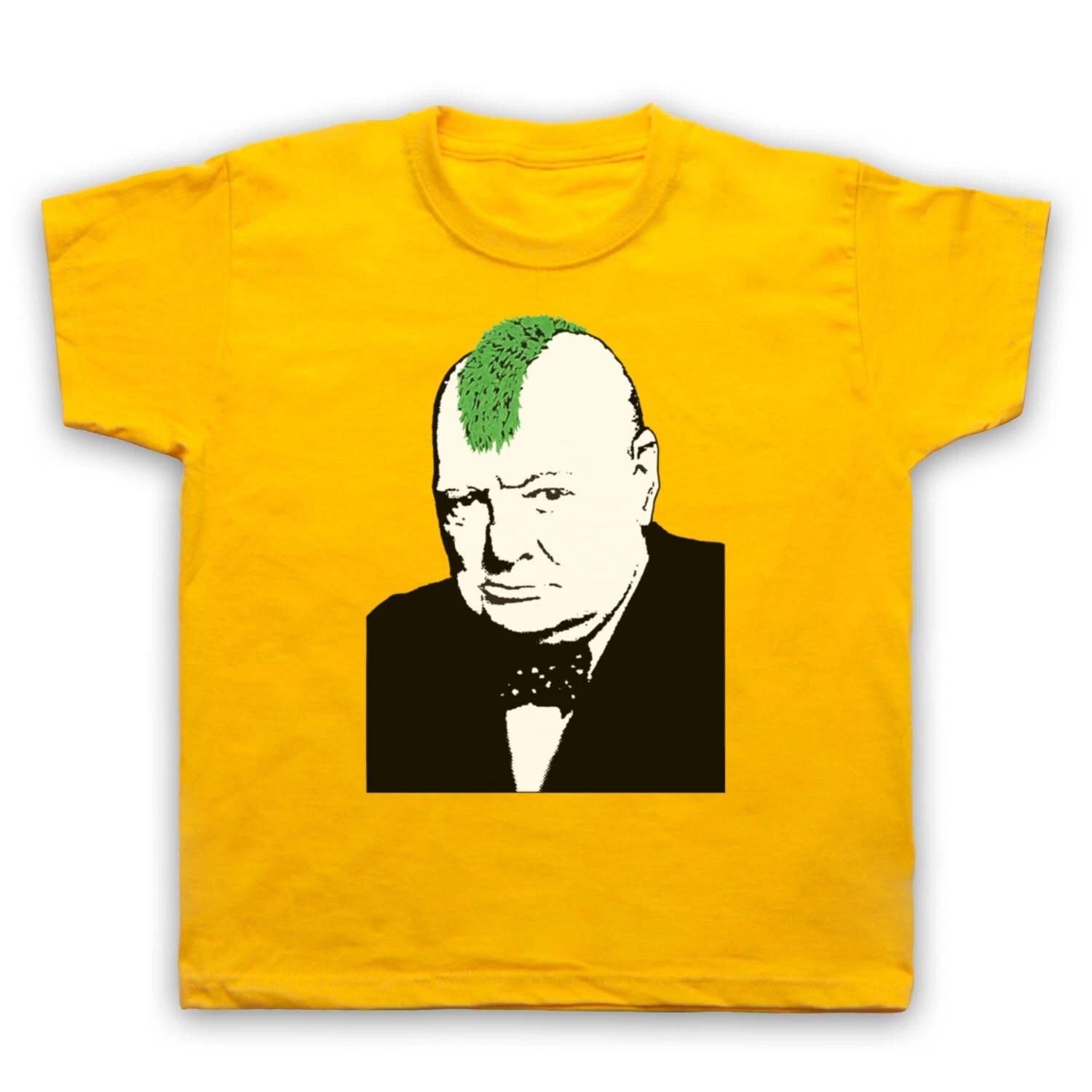 

CHURCHILL PUNK STREET ART UNOFFICIAL BANKSY GRAFFITI KIDS CHILDS T-shirt 130