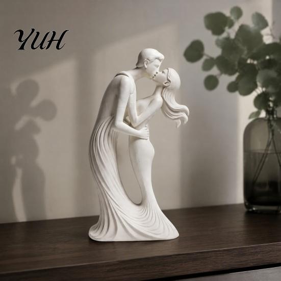 Leichter Luxus Innendekoration 3D Gedrucktes Kussendes Paar Ornament, Moderne Minimalistische Liebesstatue, Elegante Wohnaccessoires für Schlafzimmer Romantisch