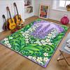 Lavender Floral Pattern Patterned Carpet, Non Slip Mat Suitable for Living Room and Bedroom Sofas